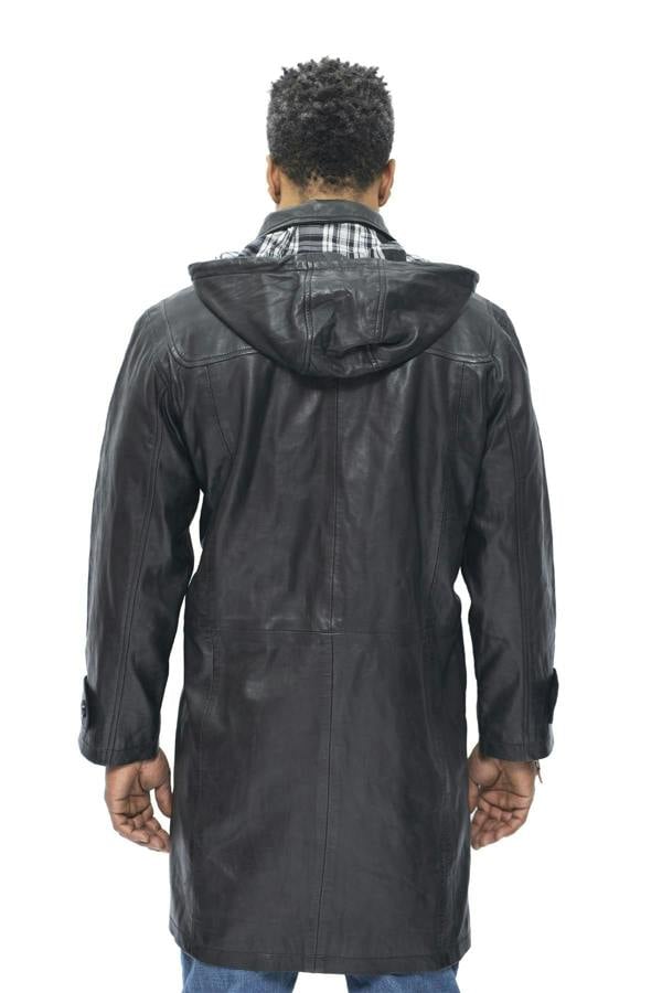 Infinity Leather Mens Leather Duffle Classic Coat-Aylesbury