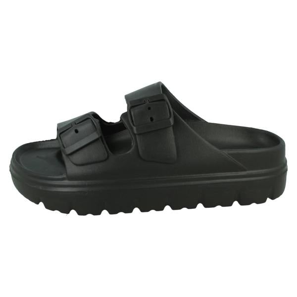 Spot On Ladies Spot On Casual Buckle Detail Sliders Sandals F12101