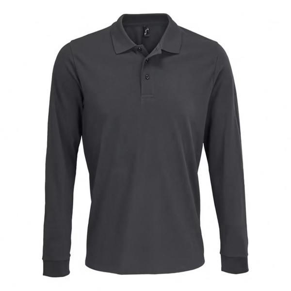 SOLS Unisex Adult Polycotton Long-Sleeved Polo Shirt - Dark Grey Solid
