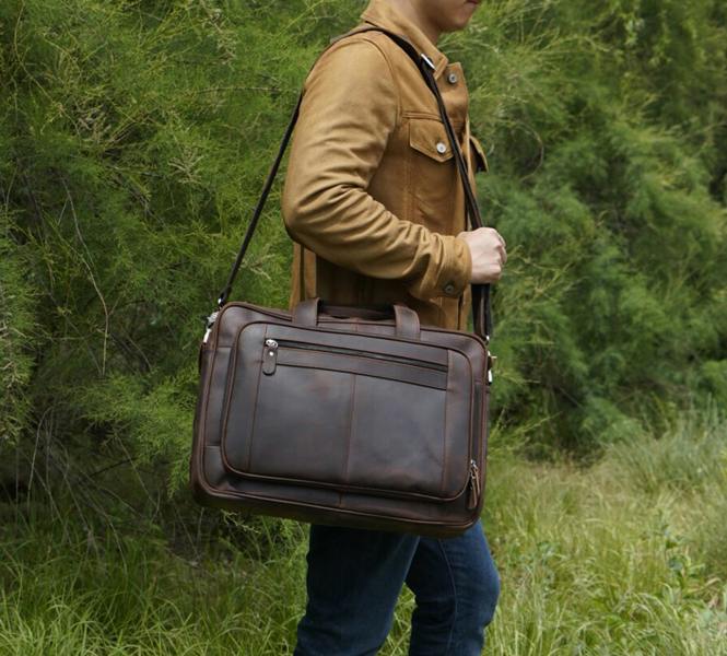 Touri Genuine Leather Briefcase With Luggage Strap (Copy)