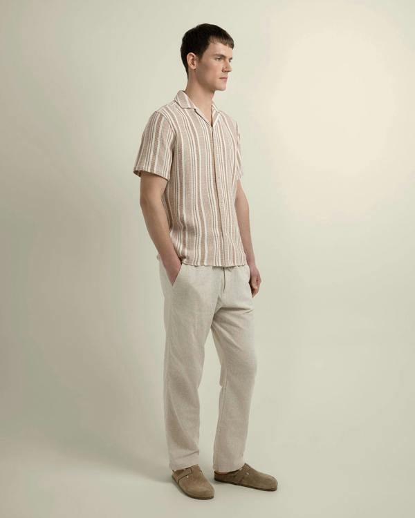 Larsson & Co Olsen - Waffle Stripe Short Sleeve Shirt