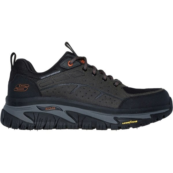 Skechers Arch Fit Road Walker Vernal Suede Men's Charcoal/Black Hiking Boots