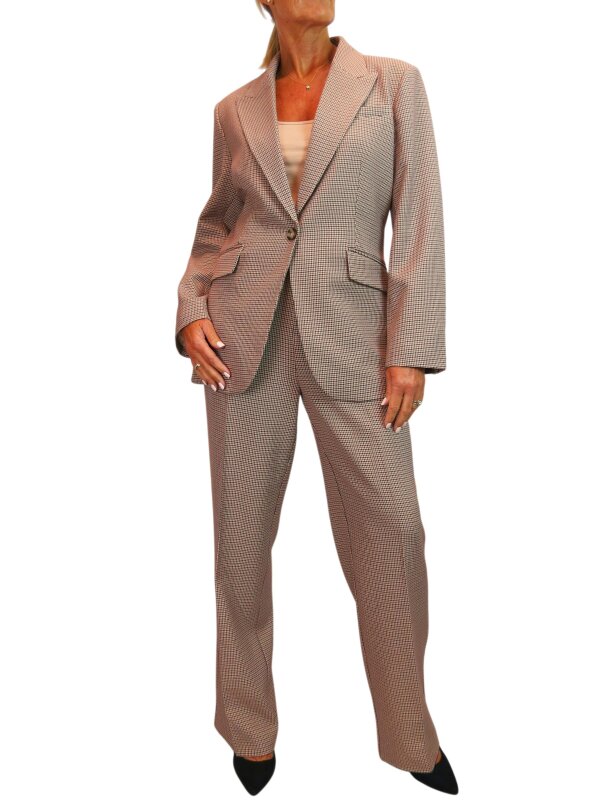 Paulo Due Women's Houndstooth 2 Piece Trouser Suit Tailored Blazer