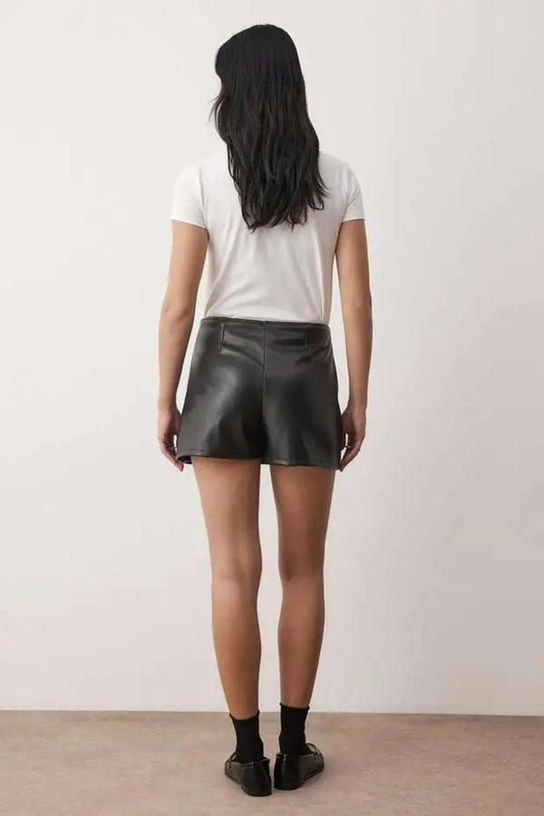 WOVCOR Faux Leather Mini Short Skirt