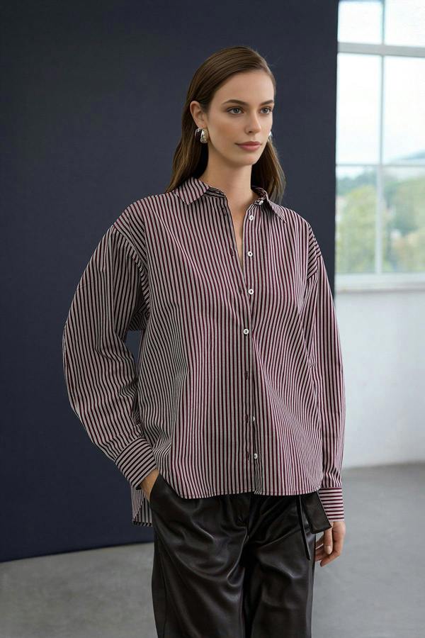 WOVCOR Striped Cotton Poplin Shirt