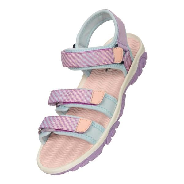 Mountain Warehouse Childrens/Kids Tonal Stripe 3 Touch Fastening Strap Sandals - Purple - 