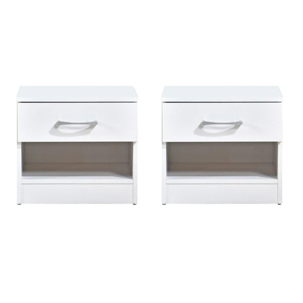 Swish Furniture Pair of Highbury 1 Drawer Open Shelf Bedside Tables