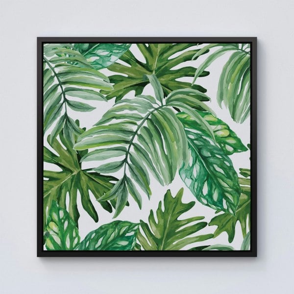 Warren Reed Exotic Rainforest Leaves Framed Canvas