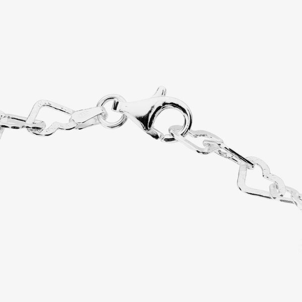T. H. Baker Sterling Silver Open Heart Link Bracelet B4323