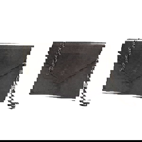 Kitise Genuine Italian Suede Envelope Style Cluth Bag Purse Flat Messenger Handbag