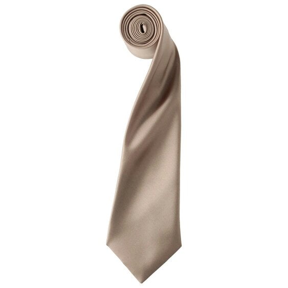 Premier Unisex Adult Colours Satin Tie - Khaki