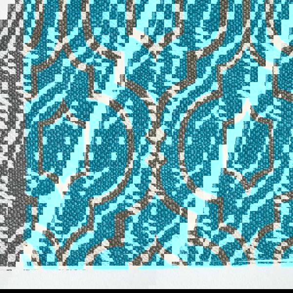 HOMESCAPES Riga 100% Cotton Printed Patterned Rug