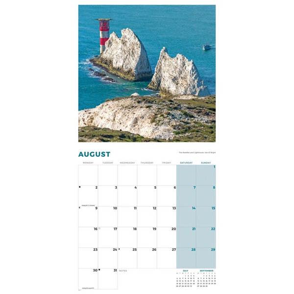 Coastlines Of Britain Calendar 2027, Wall Calendars, Month To View, Travel, Gift