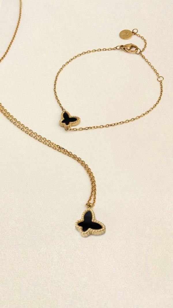 Say It With Children's Reversible Butterfly Bracelet - Black & White