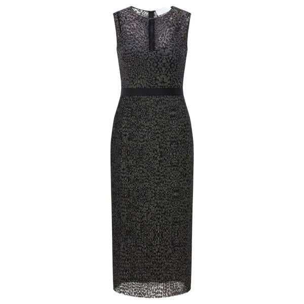 Boss Womens Delyra Midi Dress - Black/Silver