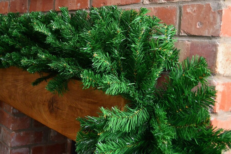 Samuel Alexander 2.7m (9ft) x 38cm Premier Luxury Extra Bushy Plain Green Christmas Garland