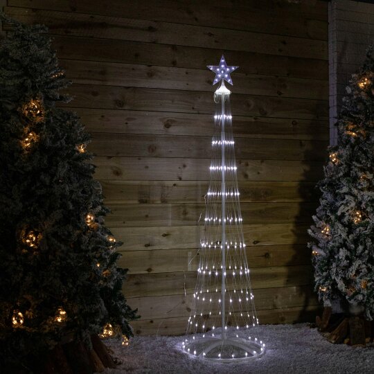 Samuel Alexander 1.8m Light up Christmas Cone Tree with 220 White LEDs and Timer Function