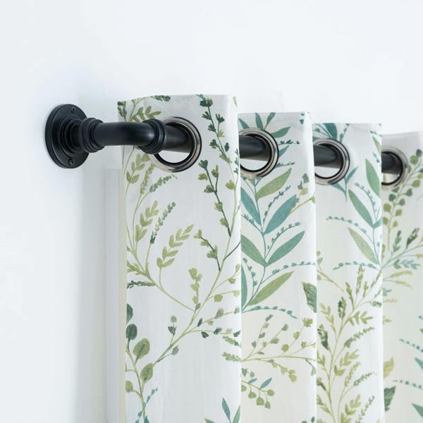 A.Unique Home Room Darkening Extendable Metal Curtain Pole (25/28mm) (Black,120cm-220cm)