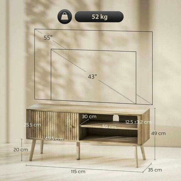 TV Stand Cabinet for TVs up to 55" - Oak