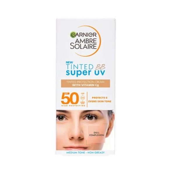 Garnier 2 x Garnier Ambre Solaire Tinted BB Super UV SPF 50 50ml - Medium Tone