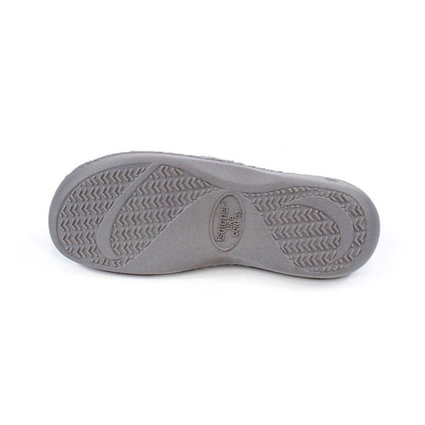 Totes Isotoner POPCORN TERRY Womens Mule Slippers Grey