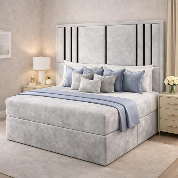 Great British Beds Valentina headboard with Contrast Border divan bed