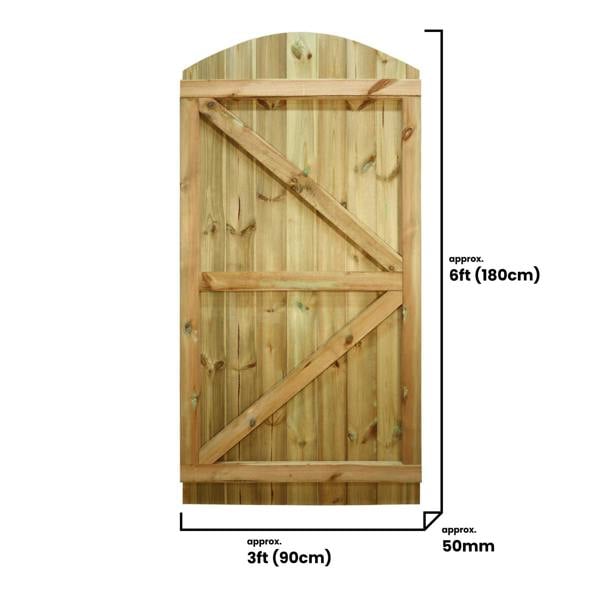 gate tongue & groove fully framed arch top [h.1800 x w.900] 10