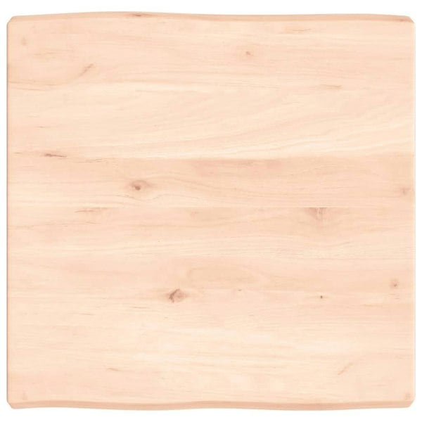 Berkfield Table Top 60x60x6 cm Untreated Solid Wood Oak Live Edge
