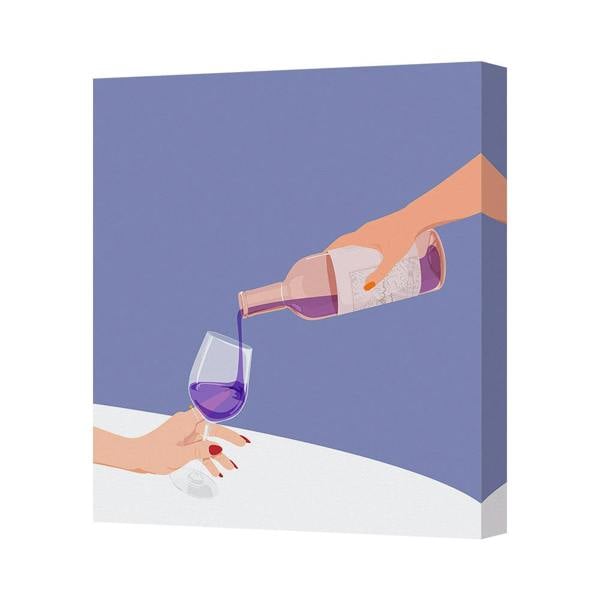Benjamin Tate Design Contemporary Wine Pouring Canvas Art Print On Wooden Gallery Frame