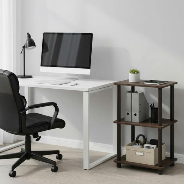 WALPLUS /BR Turn-N-Tube 2 Space Shelf, Walnut/Brown perfect for organized storage and display - 16101WN