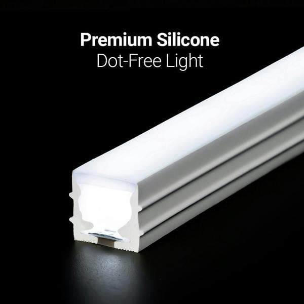 ENER-J 30 Meters 24V Silicon Neon Strip, Size: 10x10mm, IP65. Includes 30pcs Clips & 5 connector cable, White