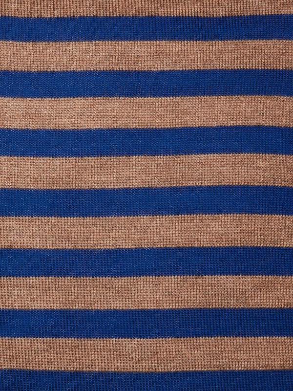 Serran London Striped Dark Navy and Caramel Brown Cushion