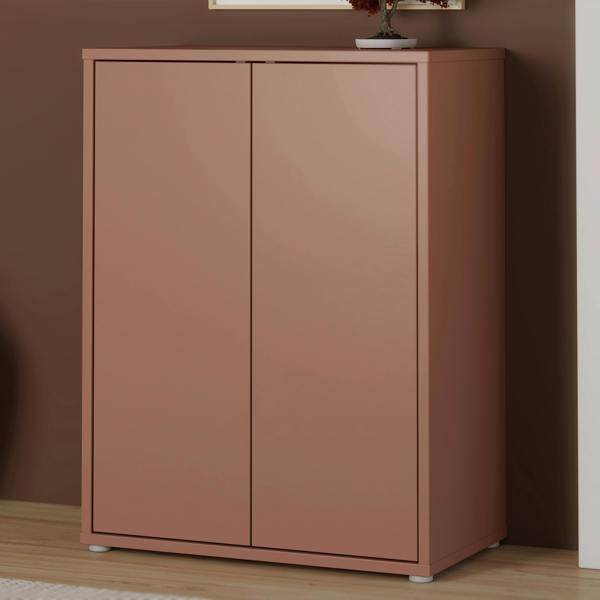 Furniture To Go Alice Springs Tall 2 Door Cupboard with Push-to-Open Doors in Terracotta