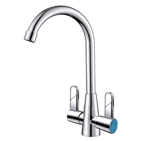 Havendro Kitchen Mixer Tap Dual Lever Swivel Spout Mono Chrome Sink Taps Faucet
