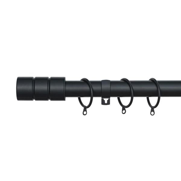 A.Unique Home Plain Barrel Metal Extendable Curtain Pole with Rings and Fittings, In a Variety of Colours and Sizes (25/28mm)