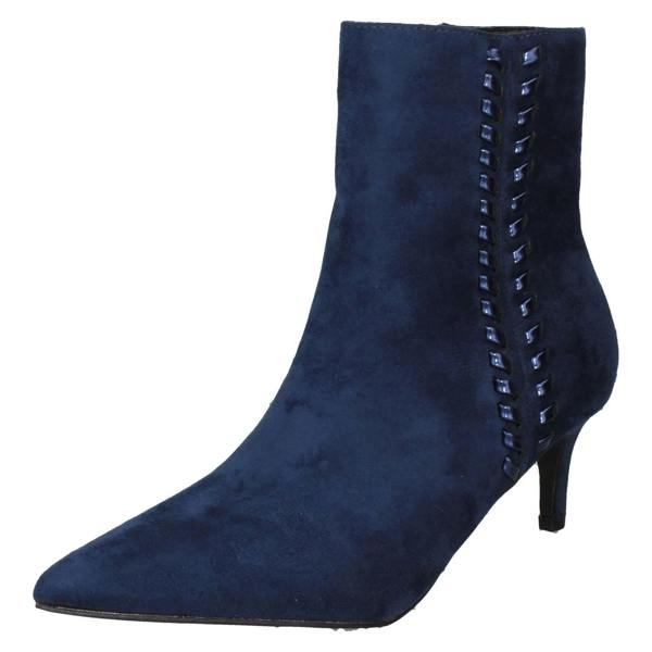 Ladies Collection Mid Heel Pointed Toe Ankle Boots F51222
