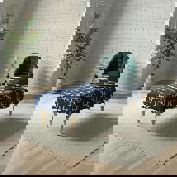 Premium hand-stitched lid footstool in modern UK hallway