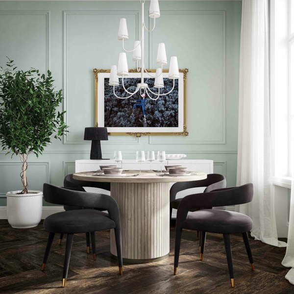 Furniture Edit Lucia Black Velvet Dining Chair