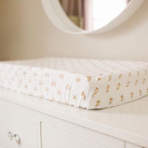 Lulujo - Changing Mat / Crib Fitted Sheet - Rainbows