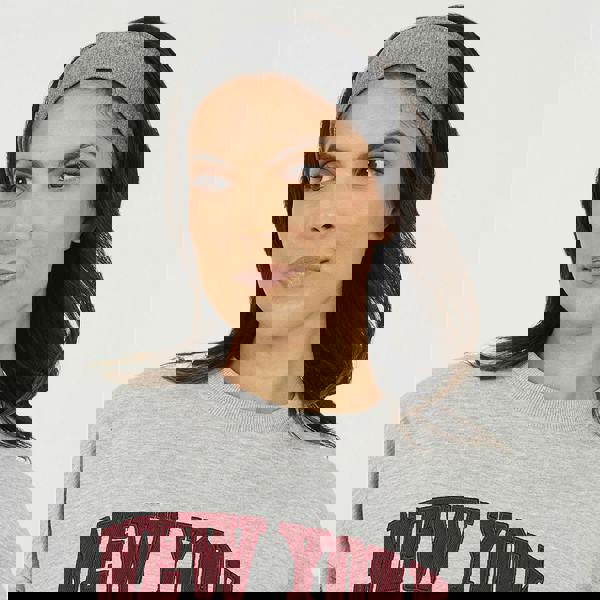 Brave Soul Grey Crew Neck Embroidered Sweatshirt - Grey Image 4