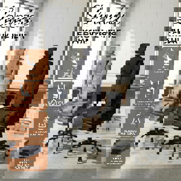 Levede Ergonomic Office Chair Suede Recline Pressure Relief Spring Seat Footrest