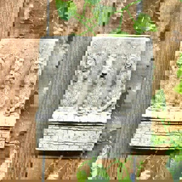 Stone cast Three Wise cat Wall Plaque