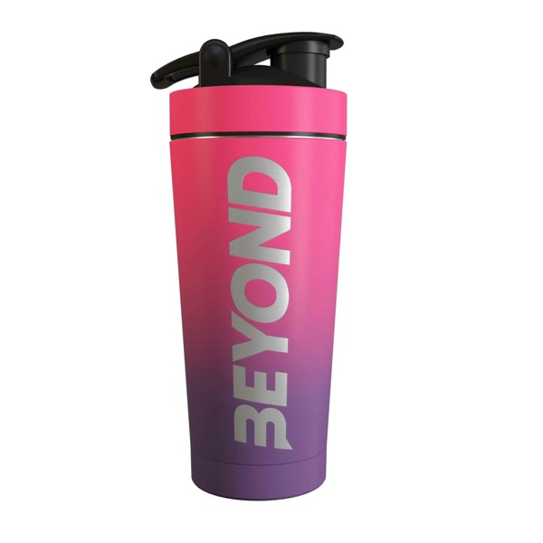 Beyond Shakers 1 Litre Stainless Steel Protein Shaker Bottle - Pink & Purple