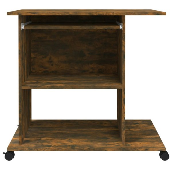 Berkfield Computer Desk Smoked Oak 80x50x75 cm Engineered Wood
