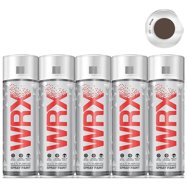 WRX 5X WRX Flat Brown Acrylic Spray Paint 400ml
