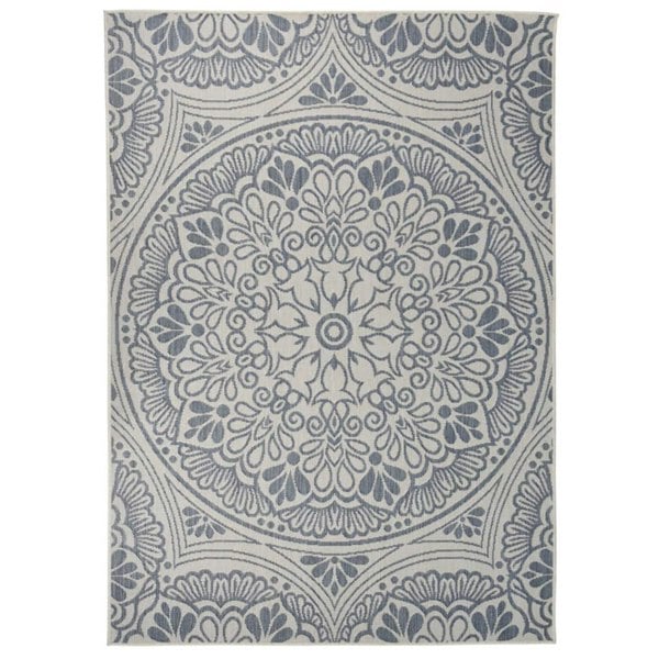 Berkfield Outdoor Flatweave Rug 120x170 cm Blue Pattern