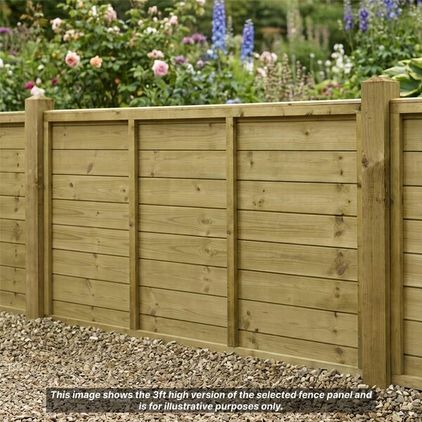 Premier Garden Supplies Ultimate Tongue & Groove Horizontal Boards Fence Panel - Wood - Pressure Treated (Tanalised)