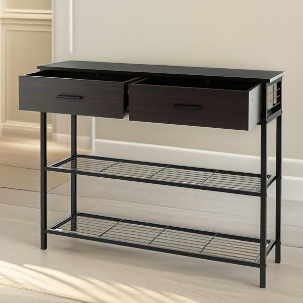 Rafaelo Mobilia Console Table With 2 Drawers & 2 Shelves