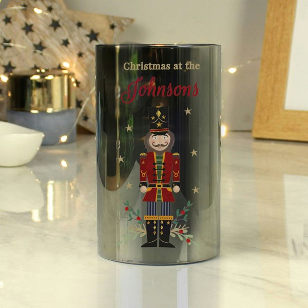 Personalised Memento Company Personalised Christmas Nutcracker Smoked LED Candle