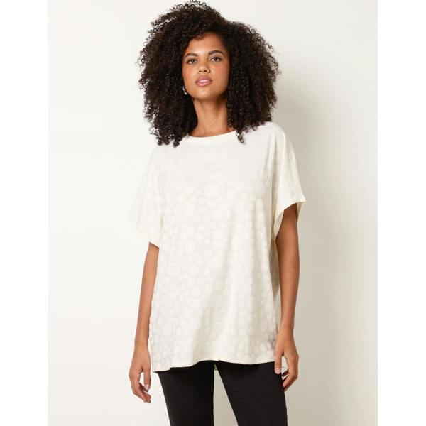 Blue Vanilla Textured Bubble Print Top